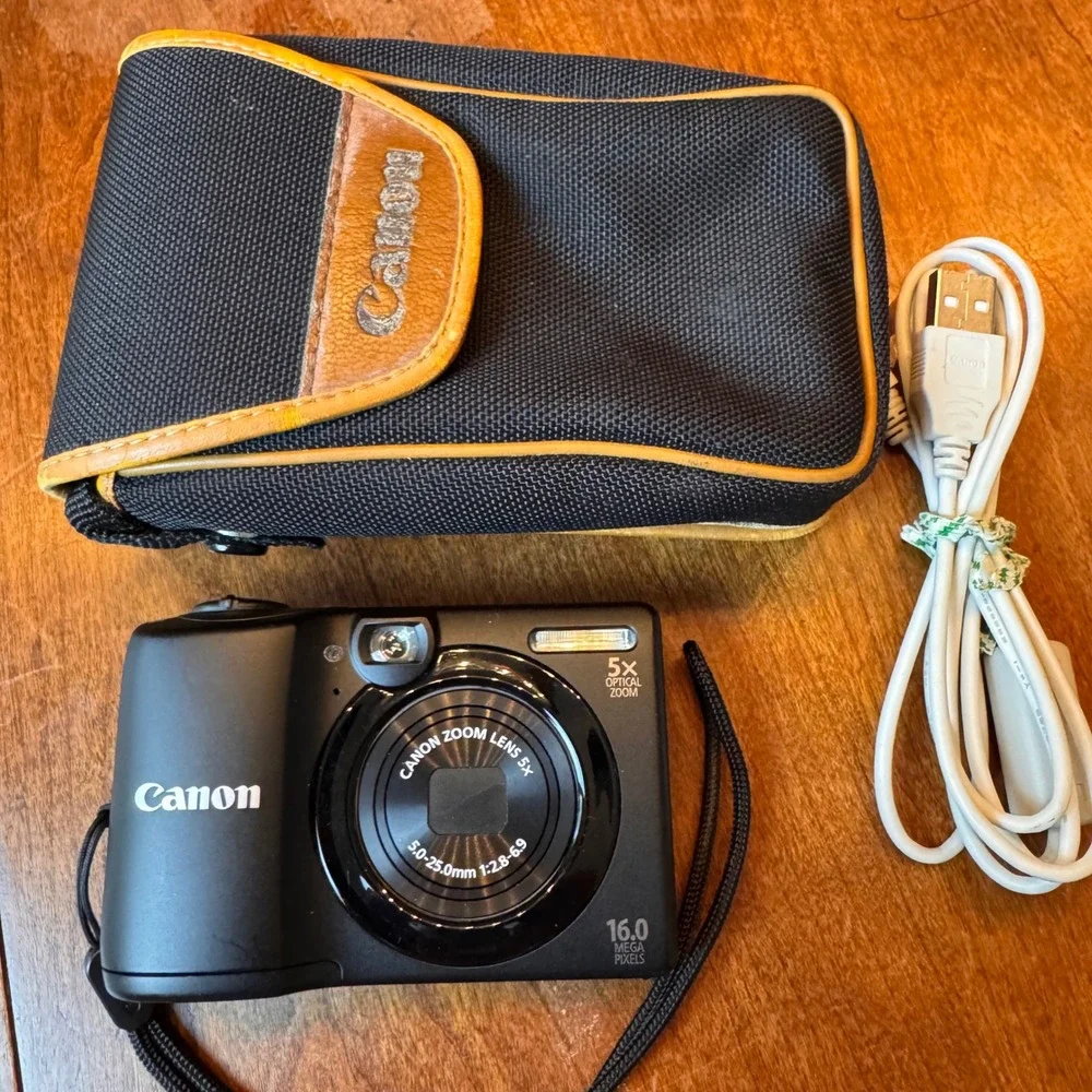 Canon Digital Camera TESTED Black PowerShot A1300 16MP 5x Zoom HD Video Bundle